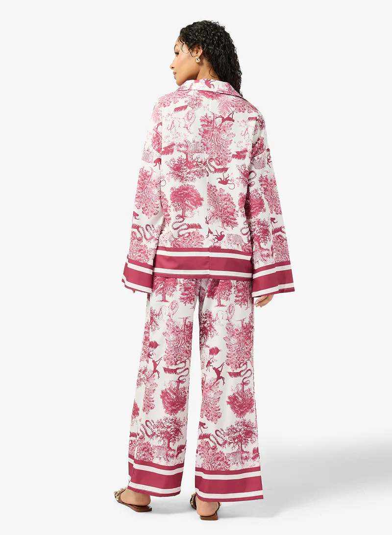 جينجر Monotone Relaxed Fit Top & Pant Coord Set